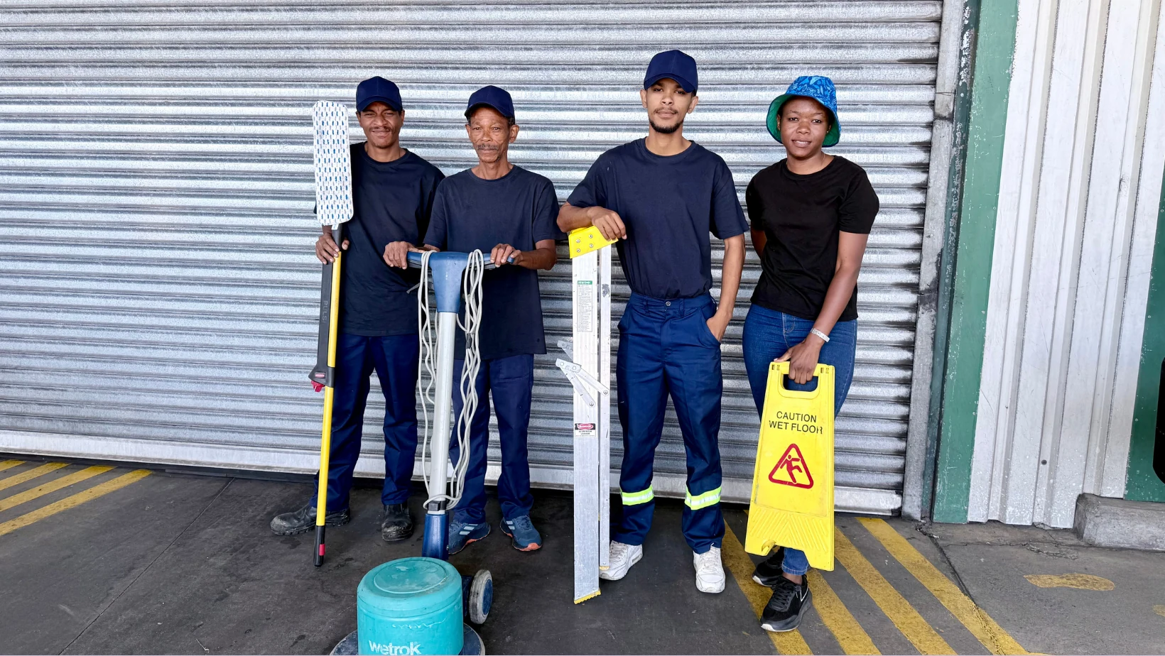 BCPC team standing with cleaning equipment