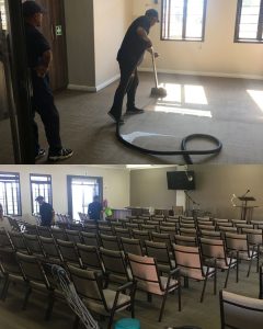 Carpet cleaning at community hall in Gordons Bay by Boland Cleaning using hot-water extraction.