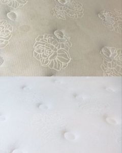 Before and after mattress deep cleaning in Somerset West showing brightened and sanitised surface.