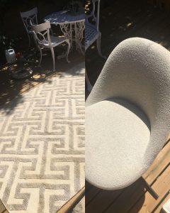 Clean carpet and chair after professional upholstery and rug cleaning by Boland Cleaning in Somerset West.